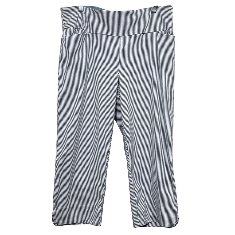 S.C. & CO Striped Capri Pants Pullon Elastic Waist Women's Sz 14